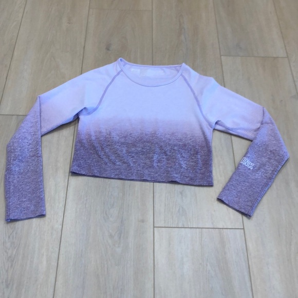 PINK Victoria's Secret Seamless Cropped Long Sleeve Workout Top XL - Picture 5 of 6